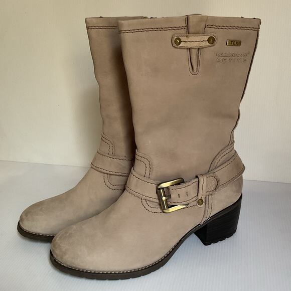 Roberto Santi Active TEX Leather Mid-Calf Boots – Beige EU 38 (US 7.5) - Picture 1 of 9